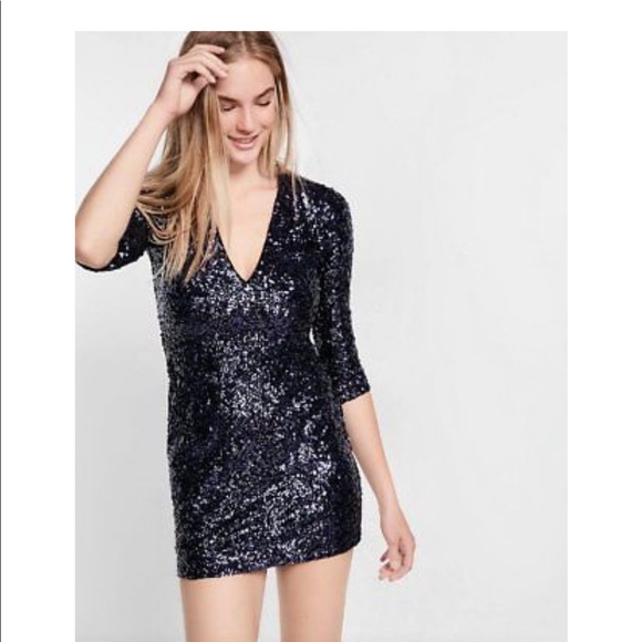 Express Dresses & Skirts - EXPRESS sequin blue dress